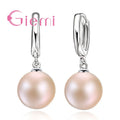 Pearl Hoop Earrings in 925 Sterling Silver with White Pearl – Elegant Women's Earrings