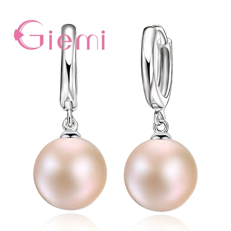 Perlen-Creolen aus 925er Sterlingsilber mit weißer Perle – elegante Damenohrringe