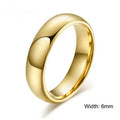 Gold-colored tungsten wedding ring, 4 mm / 6 mm