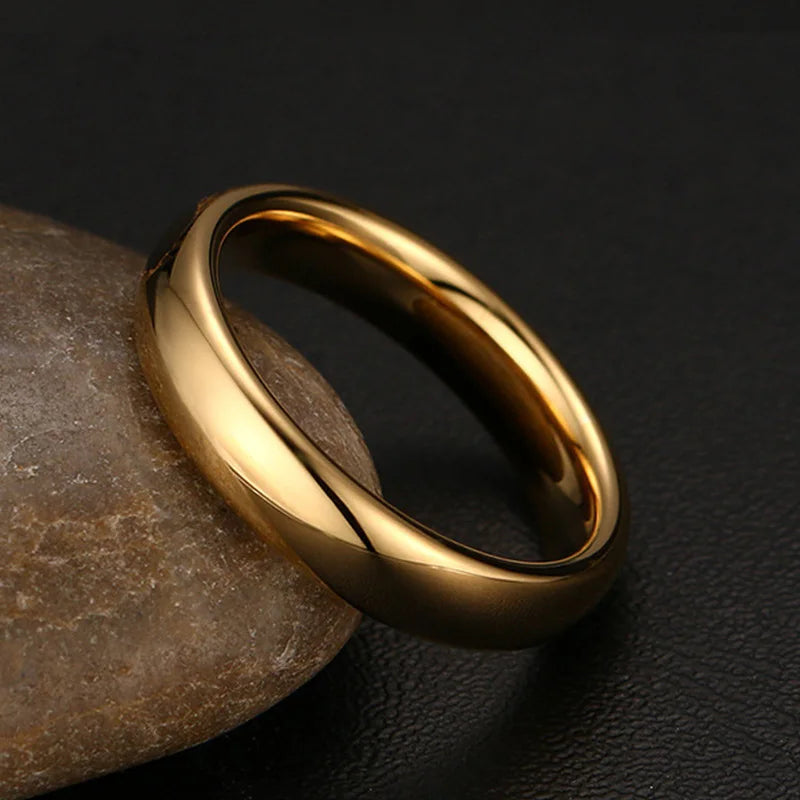 ZORCVENS Tungsten Wedding Ring in Gold Color, 4mm / 6mm