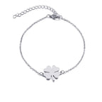 Edelstahl-Damenarmband mit Kleeblatt, goldfarben