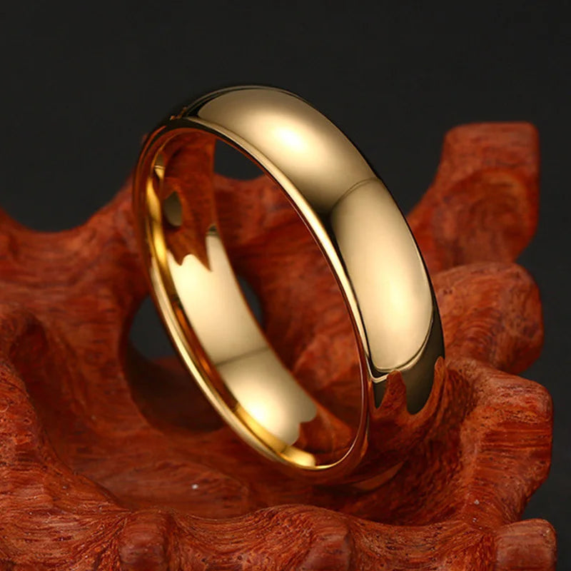 Wolfram-Trauring in Goldfarbe, 4 mm / 6 mm