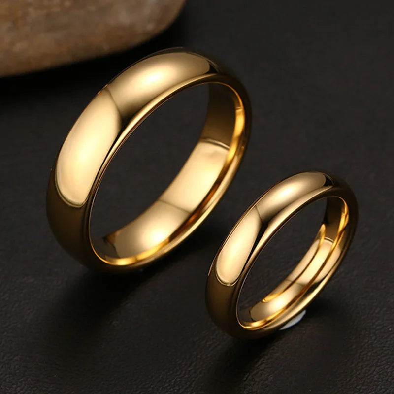 ZORCVENS Tungsten Wedding Ring in Gold Color, 4mm / 6mm