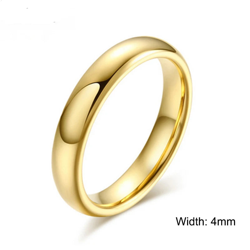 ZORCVENS Tungsten Wedding Ring in Gold Color, 4mm / 6mm