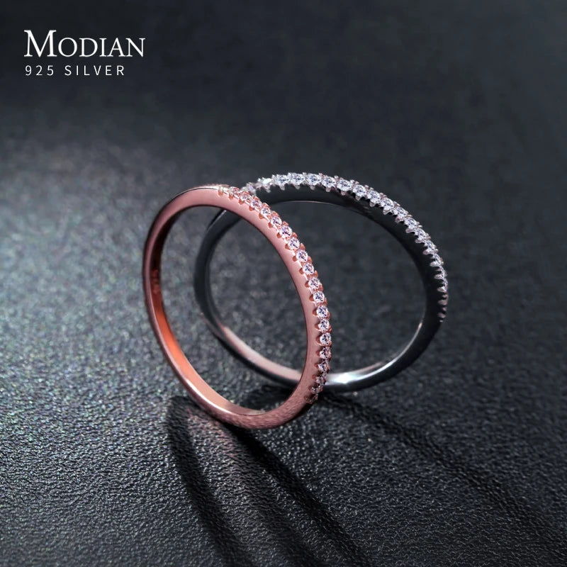 Damenring aus 925er Sterlingsilber mit Zirkonia