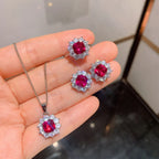 Royal Gem Set – Halskette, Ohrringe & Ring mit Edelstein-Optik