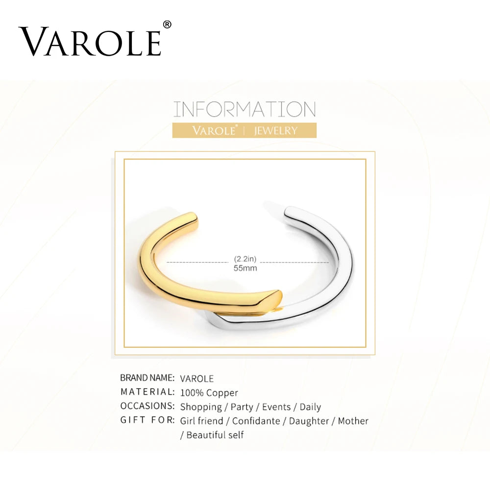Vergoldeter Armreif mit modernem Liniendesign – minimalistisches Damenarmband