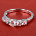 White Moissanite 5-Stone Ring Sterling Silver