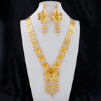 Zaria Luxe Set – Vergoldete Halskette & Ohrringe