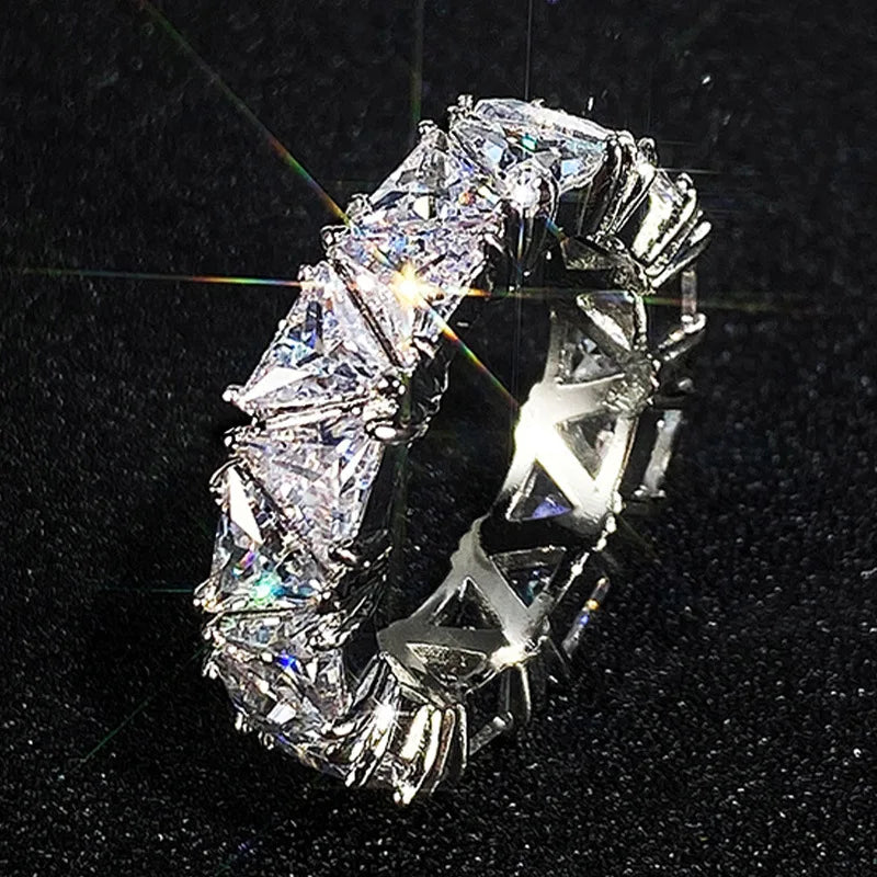 Zirkonring aus 925er Sterlingsilber eleganter Verlobungsring für Damen