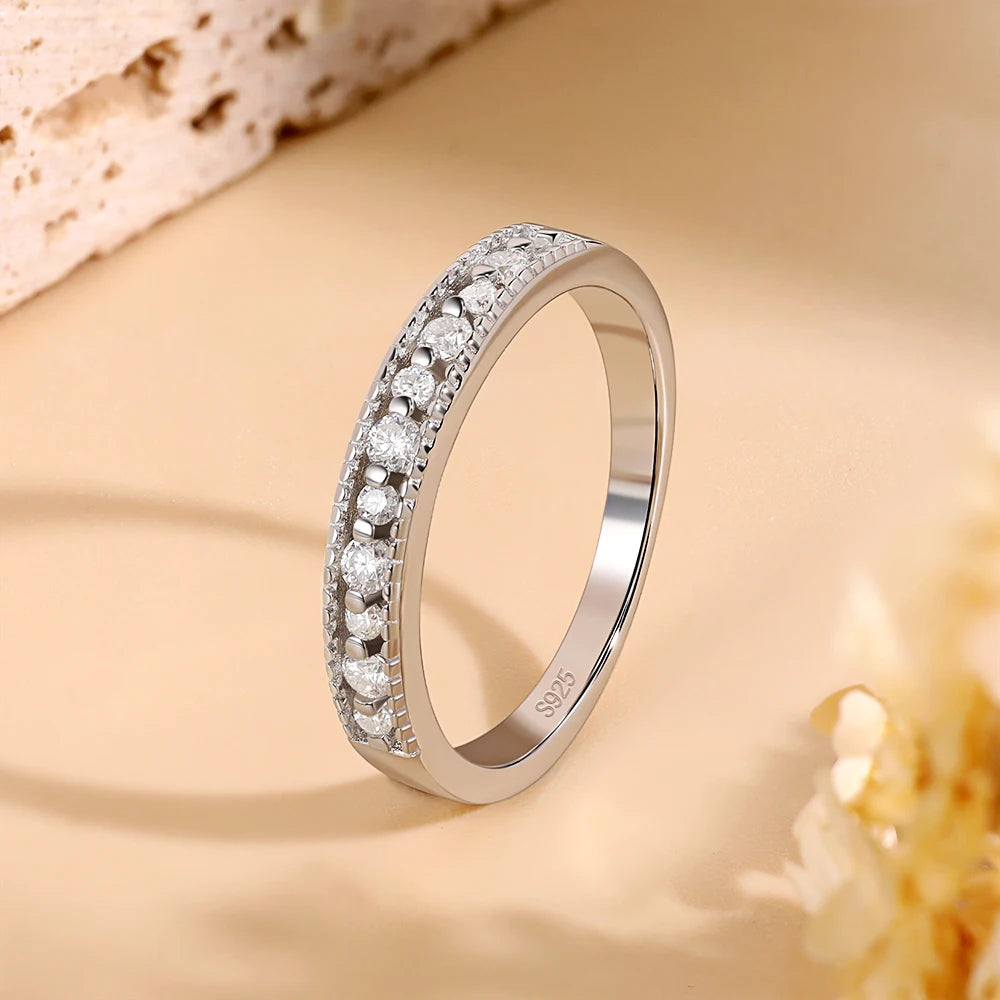 Moissanit Eternity Ring aus 925er Sterlingsilber