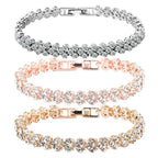 Elegantes Damenarmband mit Kette – funkelnde Zirkonia-Steine, glänzend gefasst