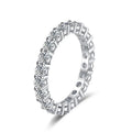 Women's Moissanite Ring in 925 Sterling Silver, 3mm, White Gold Plated