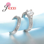 Elegance Ringset (2-teilig) aus 925er Sterlingsilber mit pavé-gefassten Kristallen