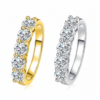 Moissanit-Eternity-Ring aus 925er Sterlingsilber, 18K   vergoldet