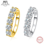 Moissanit-Eternity-Ring aus 925er Sterlingsilber, 18K   vergoldet