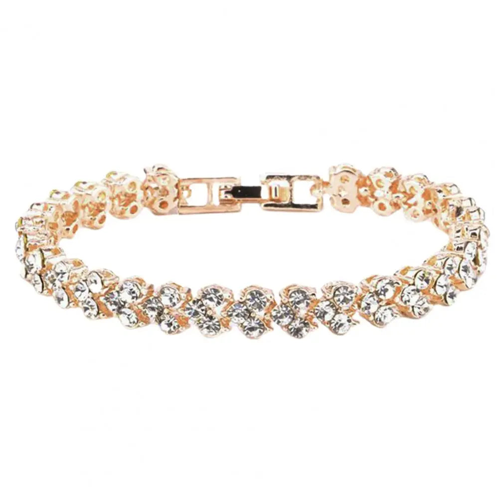 Elegantes Damenarmband mit Kette – funkelnde Zirkonia-Steine, glänzend gefasst
