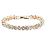 Elegantes Damenarmband mit Kette – funkelnde Zirkonia-Steine, glänzend gefasst