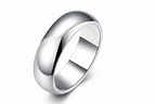 Glatter Damenring aus 925er Sterlingsilber, rundes Design