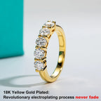 Moissanit-Eternity-Ring aus 925er Sterlingsilber, 18K   vergoldet