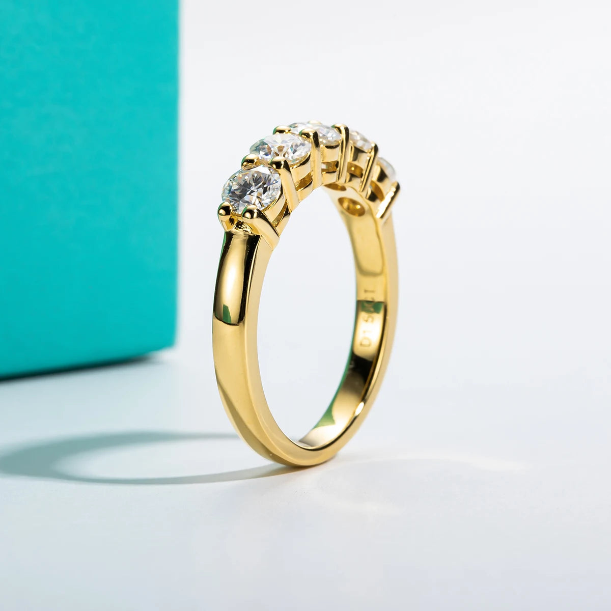 Moissanit-Eternity-Ring aus 925er Sterlingsilber, 18K   vergoldet
