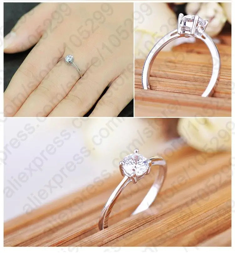 Damenring aus 925er Sterlingsilber mit klarem Zirkonia