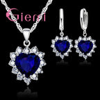 Herz-Schmuckset aus 925er Sterlingsilber – Kette & Ohrringe für Damen