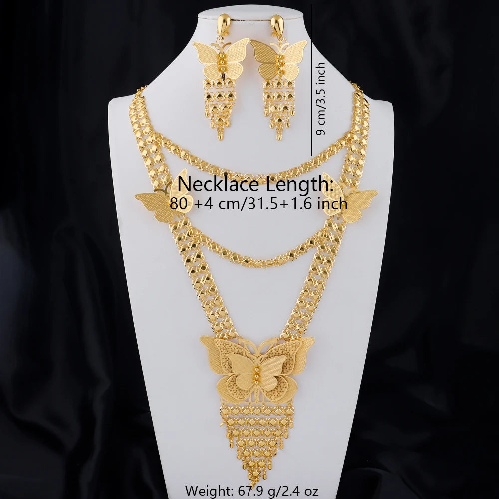 Zaria Luxe Set – Vergoldete Halskette & Ohrringe