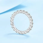 Moissanit-Damenring aus 925er Sterlingsilber, 3 mm, weißgoldfarben plattiert