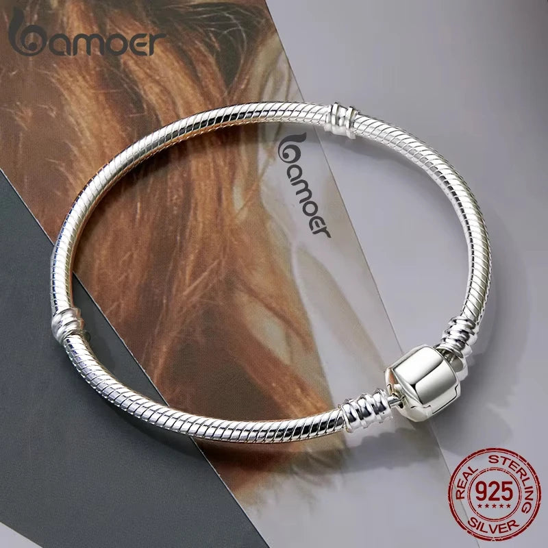 Damenarmband aus 925er Sterlingsilber, Schlangenketten-Design