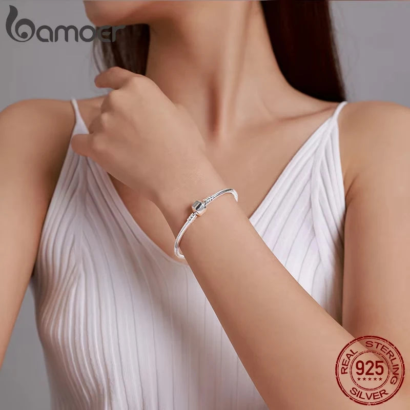 Damenarmband aus 925er Sterlingsilber, Schlangenketten-Design