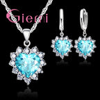 Herz-Schmuckset aus 925er Sterlingsilber – Kette & Ohrringe für Damen