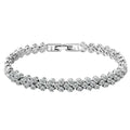 Elegantes Damenarmband mit Kette – funkelnde Zirkonia-Steine, glänzend gefasst