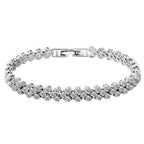 Elegantes Damenarmband mit Kette – funkelnde Zirkonia-Steine, glänzend gefasst