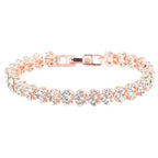 Elegantes Damenarmband mit Kette – funkelnde Zirkonia-Steine, glänzend gefasst