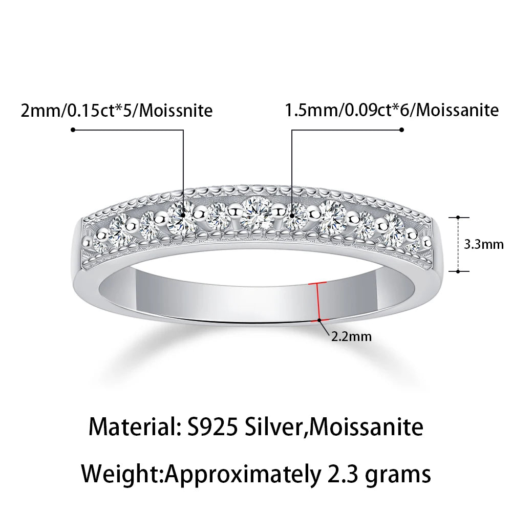Moissanit Eternity Ring aus 925er Sterlingsilber