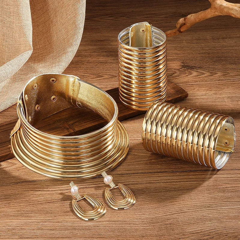 Savanna Luxe Set - Vintage Schmuckset mit Halskette, Armband & Ohrringen