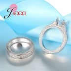 Elegance Ringset (2-teilig) aus 925er Sterlingsilber mit pavé-gefassten Kristallen