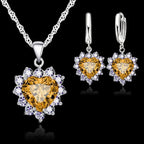 Herz-Schmuckset aus 925er Sterlingsilber – Kette & Ohrringe für Damen