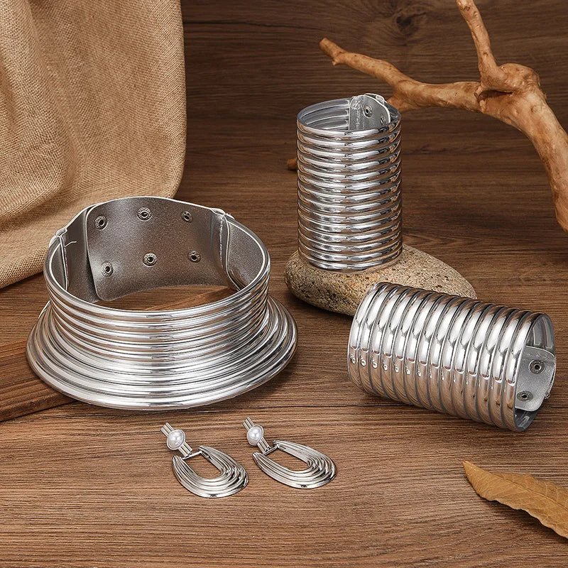 Savanna Luxe Set - Vintage Schmuckset mit Halskette, Armband & Ohrringen