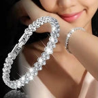 Elegantes Damenarmband mit Kette – funkelnde Zirkonia-Steine, glänzend gefasst