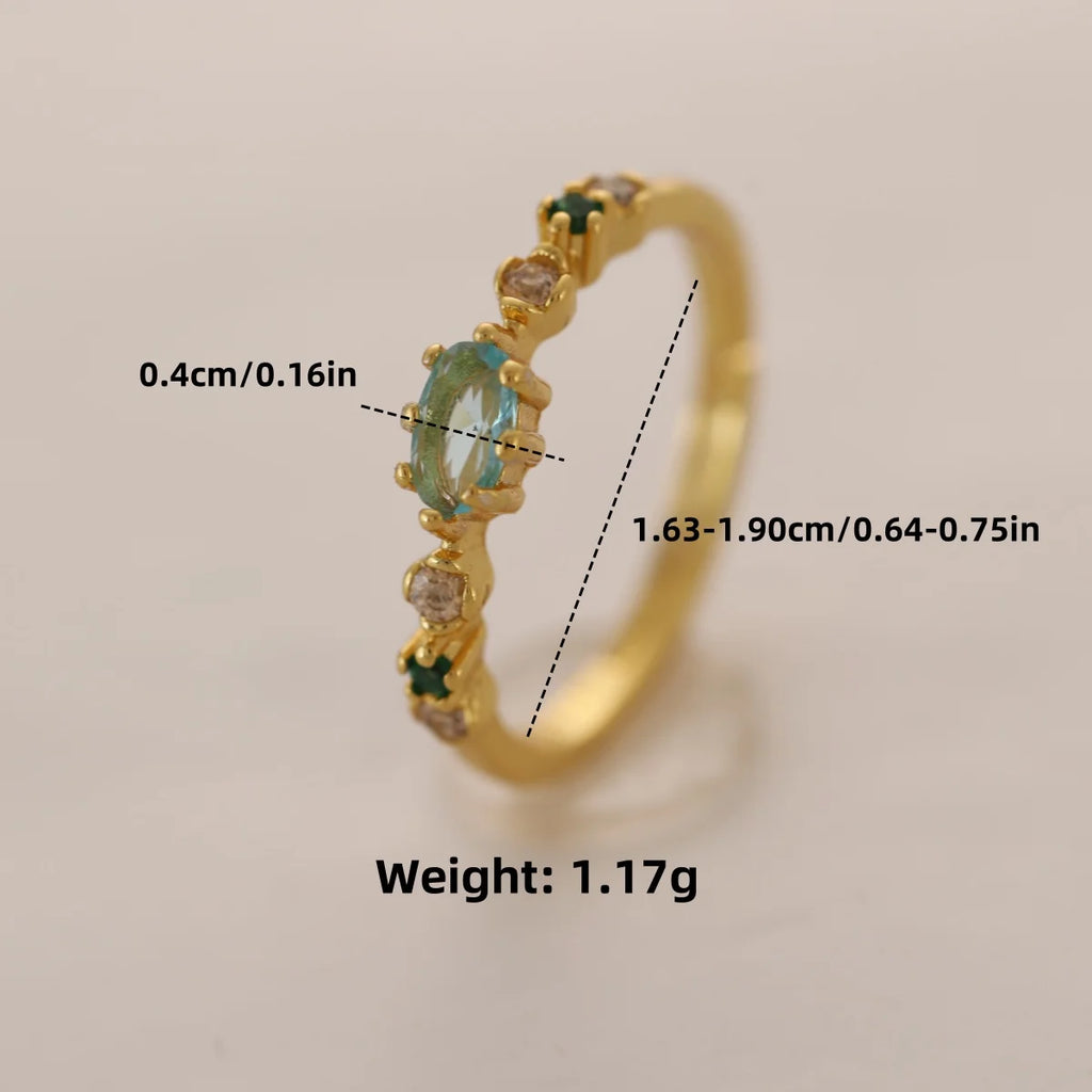 Vergoldeter Ring aus 925er Sterlingsilber mit funkelndem Zirkon – eleganter Damenring (18K Vergoldung)