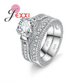 Elegance Ringset (2-piece) in 925 Sterling Silver with Pavé-Set Crystals