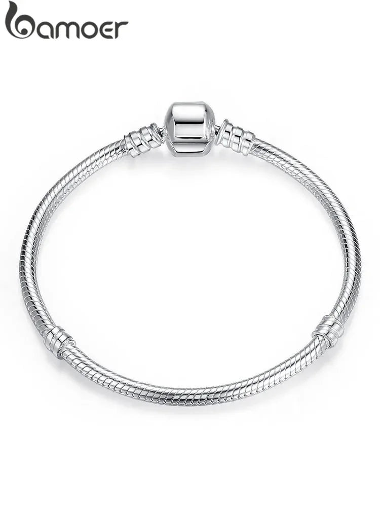 Damenarmband aus 925er Sterlingsilber, Schlangenketten-Design