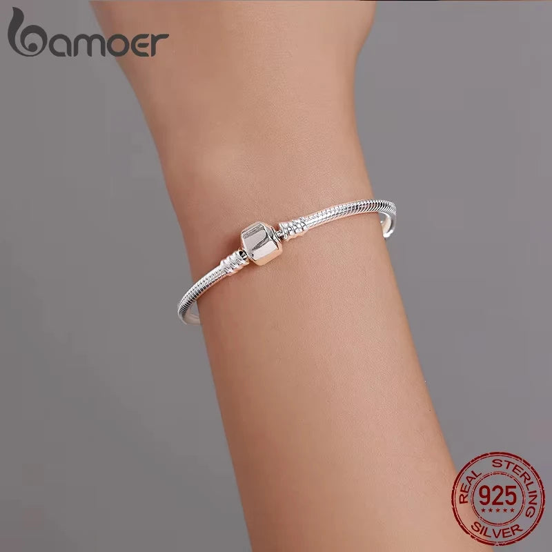 Damenarmband aus 925er Sterlingsilber, Schlangenketten-Design