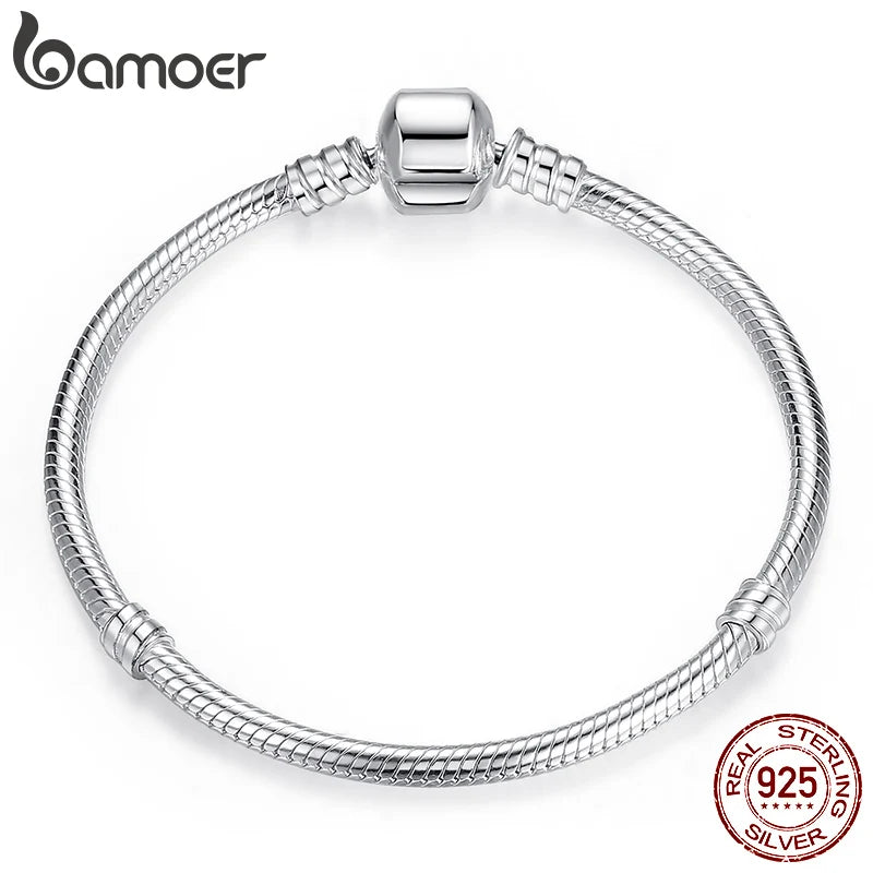 Damenarmband aus 925er Sterlingsilber, Schlangenketten-Design