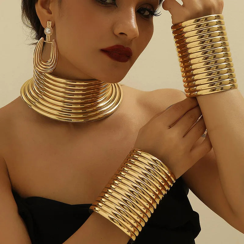 Savanna Luxe Set - Vintage Schmuckset mit Halskette, Armband & Ohrringen