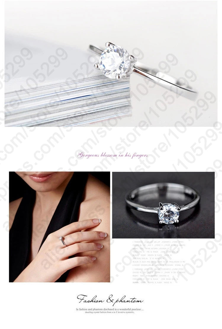 Damenring aus 925er Sterlingsilber mit klarem Zirkonia