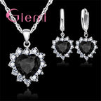 Herz-Schmuckset aus 925er Sterlingsilber – Kette & Ohrringe für Damen