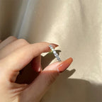 Moissanit-Damenring aus 925er Sterlingsilber, 3 mm, weißgoldfarben plattiert